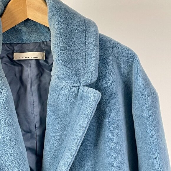 Liviana Conti One-Button Teddy Fleece Wool Jacket, Made In Italy, Large - Picture 3 of 10